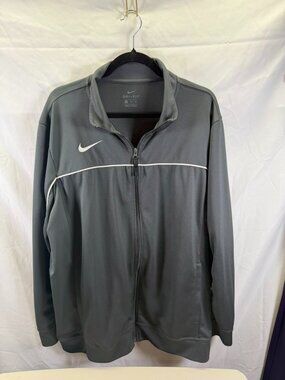 Nike Dri Fit Men's Jacket Full Zip size XXL Gray with White accents